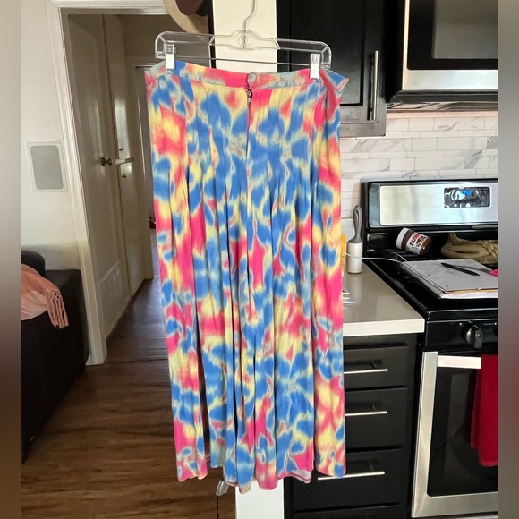 Free People Flowy Pants Medium Pleated Wide Leg W34” Boho Hippie Groovy - Picture 2 of 8